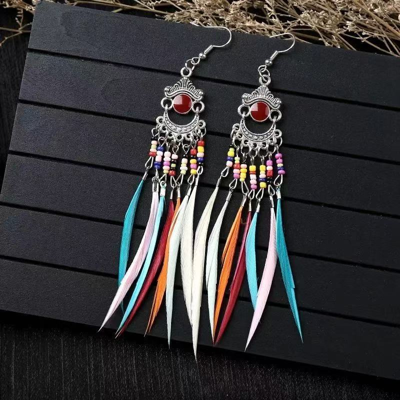 Bohemian Long Feather Earrings Handmade 736ca05b 33f8 422a 9ab9 6960b03d9fbf