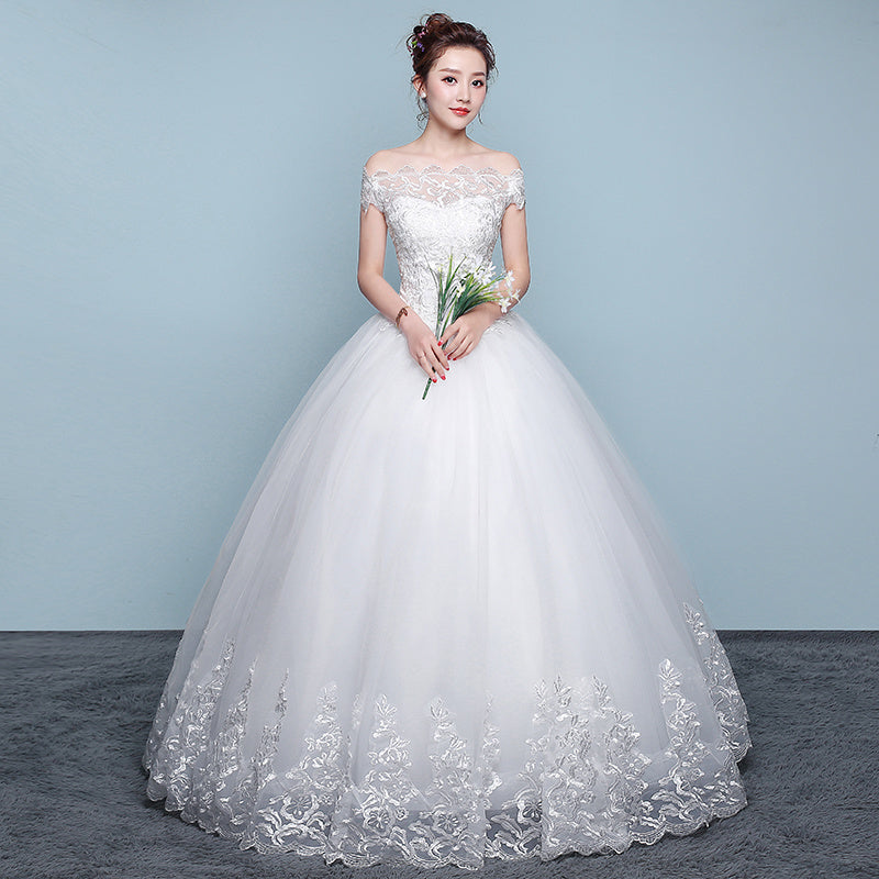 Qidi wedding dress shoulder wedding dress 737082761811
