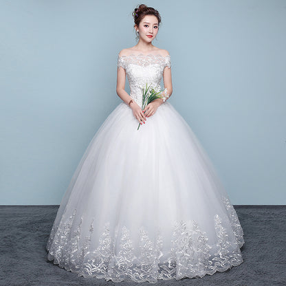 Qidi wedding dress shoulder wedding dress 737082761811