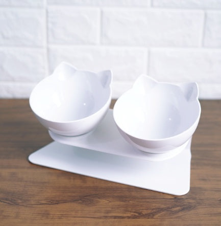 New Inclined Food Cat Ear Oblique Mouth Transparent Single Pet Bowl 7375116975489