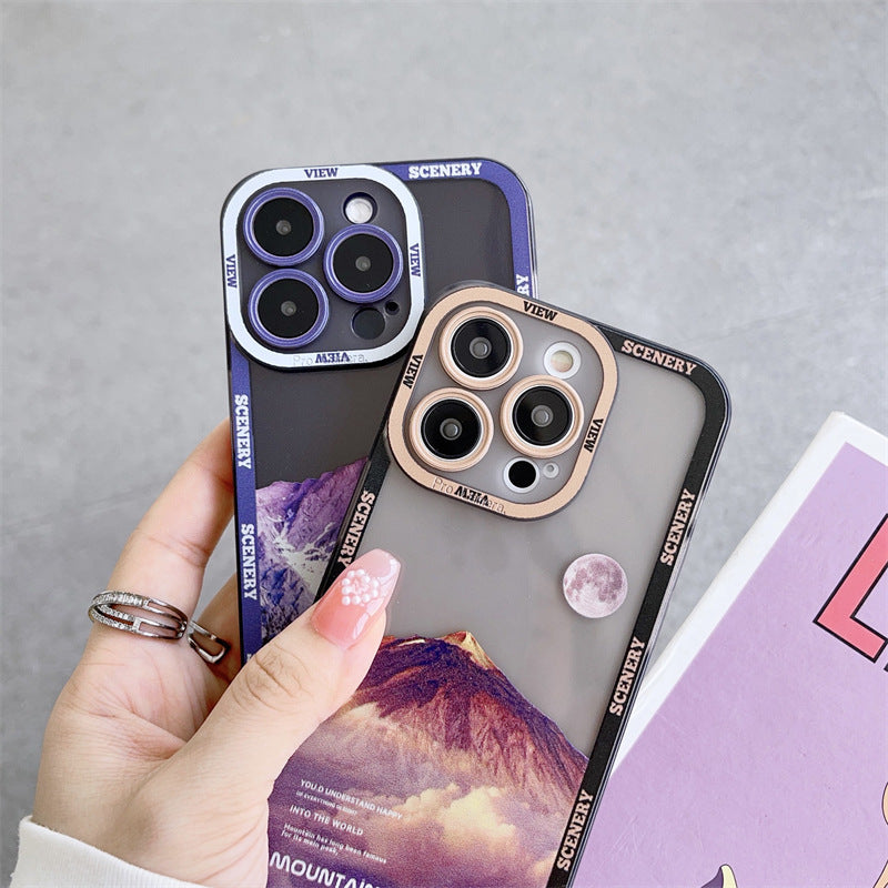New Dark Purple Apple 14 Phone Case Landscape Mountain Peak 7377ad2d 6318 46d2 aeec 99c3ecca791b