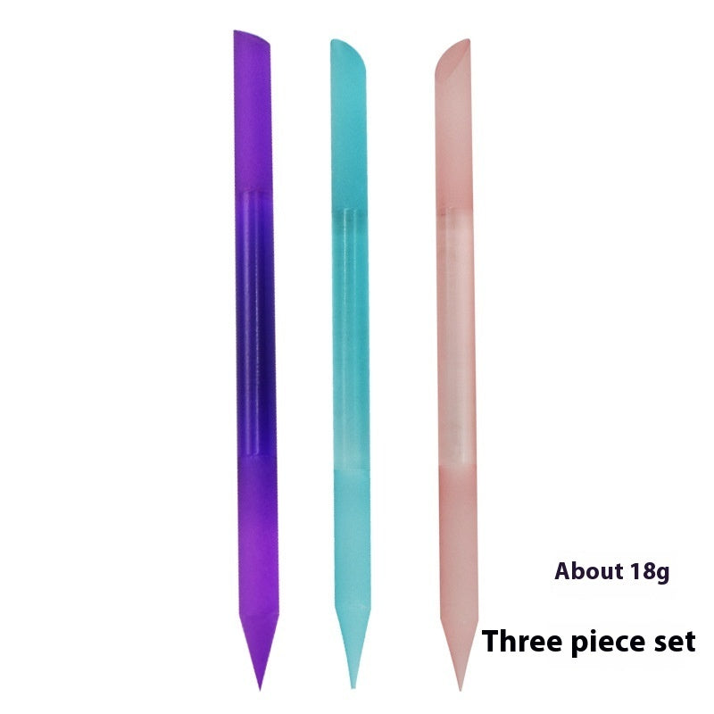 Full-color Cylindrical Glass Nail File Manicure Implement Manicure Household Double-headed Nail-free 73874f6a cb32 4de3 b340 