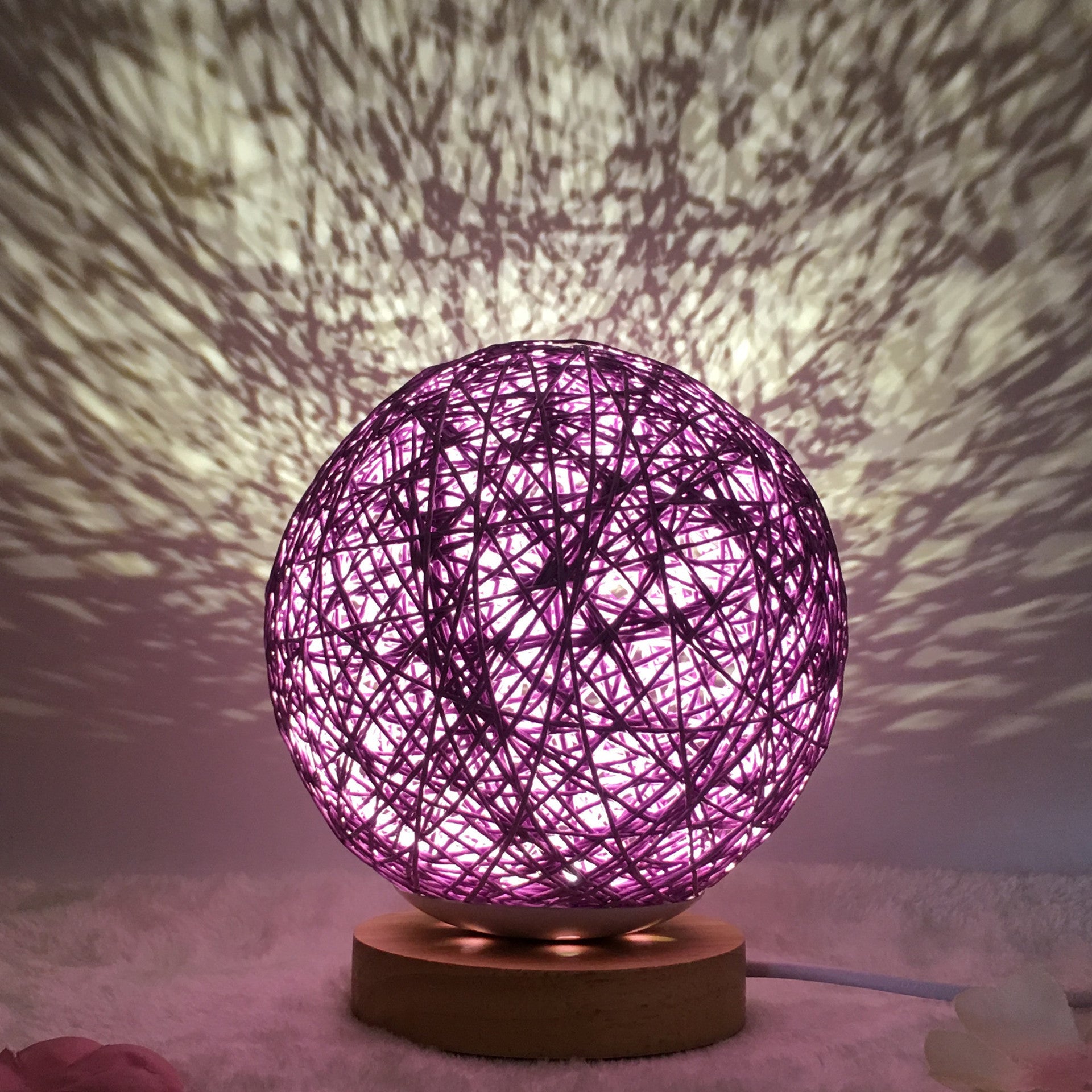 Amazon Hot Selling Creative Linen Table Lamp Novel and Unique LED Intelligent USB7 Color RGB16 Color Remote Control Rattan Ba