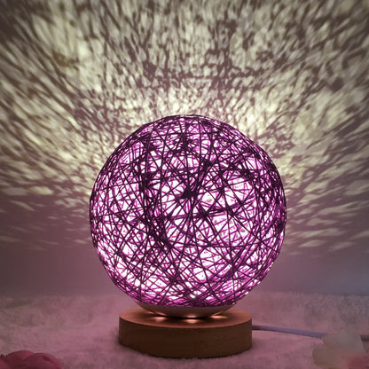 Amazon Hot Selling Creative Linen Table Lamp Novel and Unique LED Intelligent USB7 Color RGB16 Color Remote Control Rattan Ba
