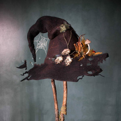 Women Modern Witch Hat Costume Pointed Wool Felt Halloween Party Hats Witch Hat Warm Autumn Winter  Cosplay Props 7394125a 88