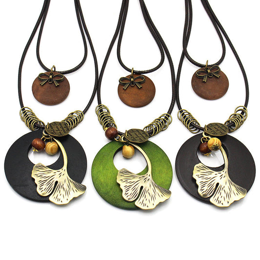 Ginkgo leaf sweater chain 739508066856