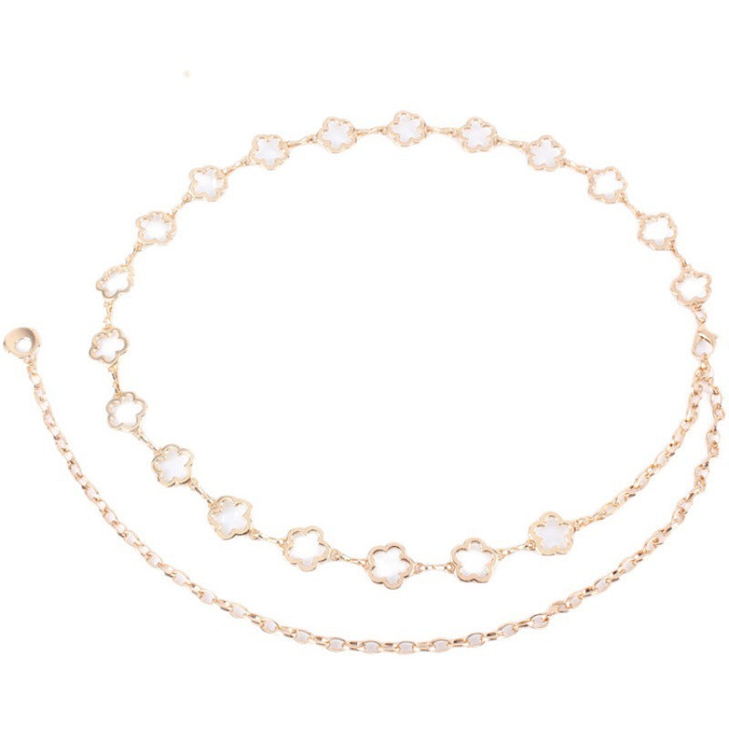 Metal Waist Chain Accessories Flower Thin Belt 73caae72 60f7 483f b99c 5053d6338b68