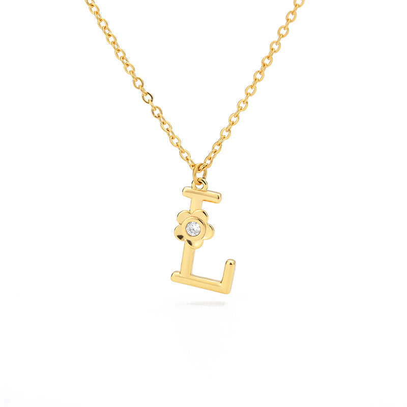 Rose English Alphabet Pendant Necklace 73fd723d 0e62 4844 850b 7401c3e74770