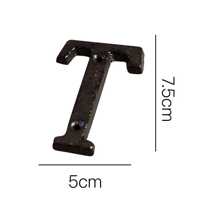 European-style Retro Cast Iron Three-dimensional Wrought Iron 26 English Letters Door Number 74074777 39c0 4ac2 a466 1f454807