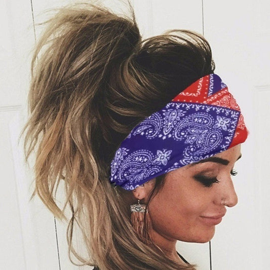 Printing Elastic Hair Band Colorful Geometric Wide-brimmed Sports Headband 740a4a8c b117 4a5f b168 b111925f5d15 fine