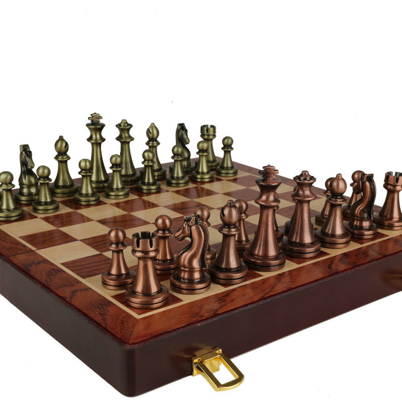 Chess Premium Gift Box Metal Bronze Children's Folding 743115973702