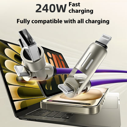 240W Data Cable Fast Charging Two-to-two Charging Cable - 图片 2