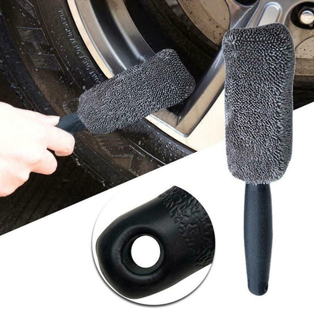 Microfiber long handle tire brush 743879134724