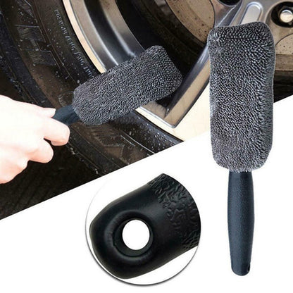 Microfiber long handle tire brush 743879134724