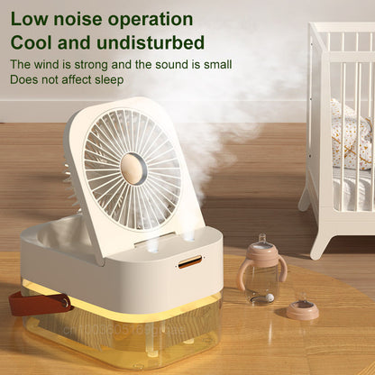 Humidifier Spray Fan Portable Fan Air Cooler Air Humidifier USB Mist Fan Desktop Fan With Night Light For Summer Home Applian