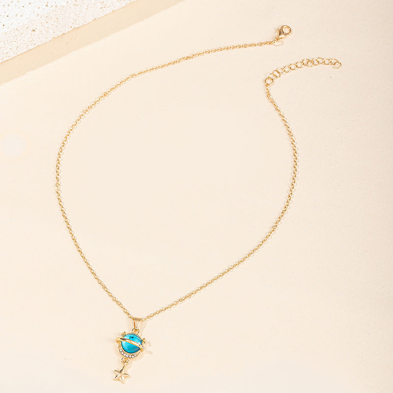 Fashion Diamond Planet Pendant Alloy Necklace For Women 74569644 60de 4f5e a82a a5416b10fc32