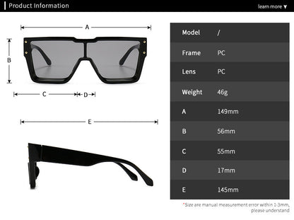 Oversized One Lens Square Sunglasses Fashion Men Women 74597db1 01e5 49a5 9506 235aba0f787a