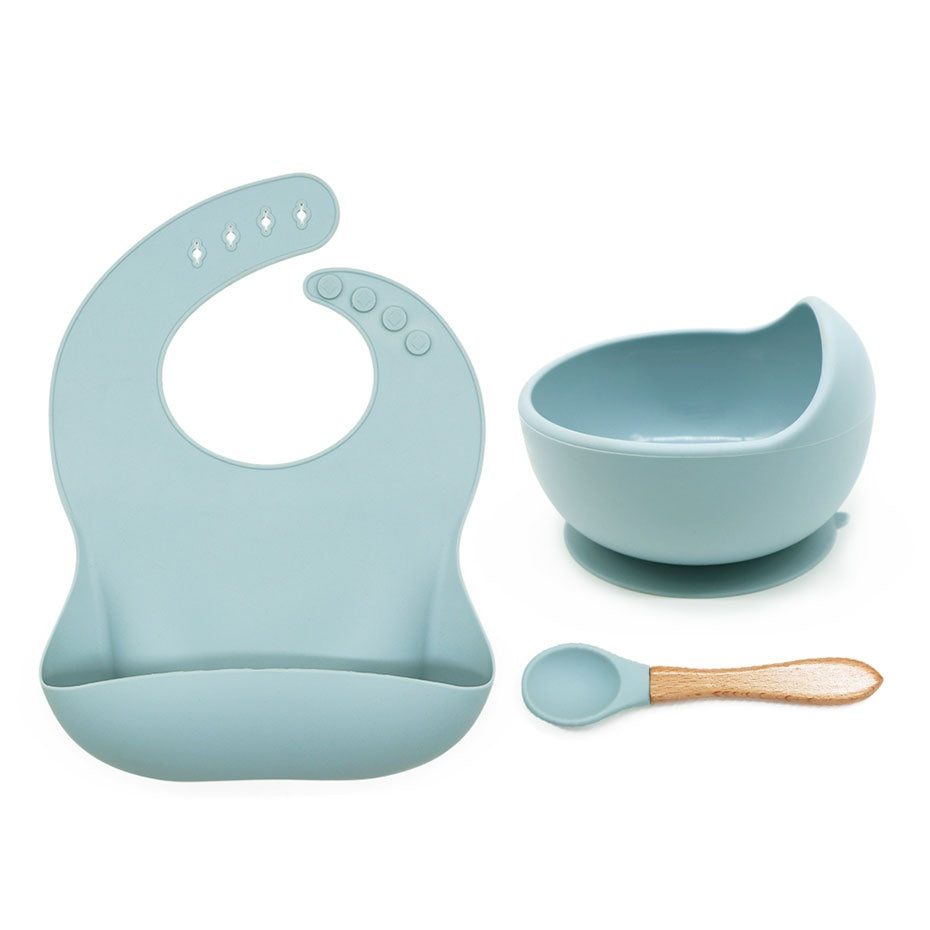 Children's Silicone Suction Cup Bowl Bib Spoon Cutlery 3 Piece Set 746eb021 a2fd 422f 9b82 36a13cf449a9