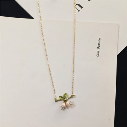 Women's Fashion Simple Bell Orchid Shape Pearl Pendant Necklace 7484d988 5c4c 4b16 bff5 297d9ea2620b