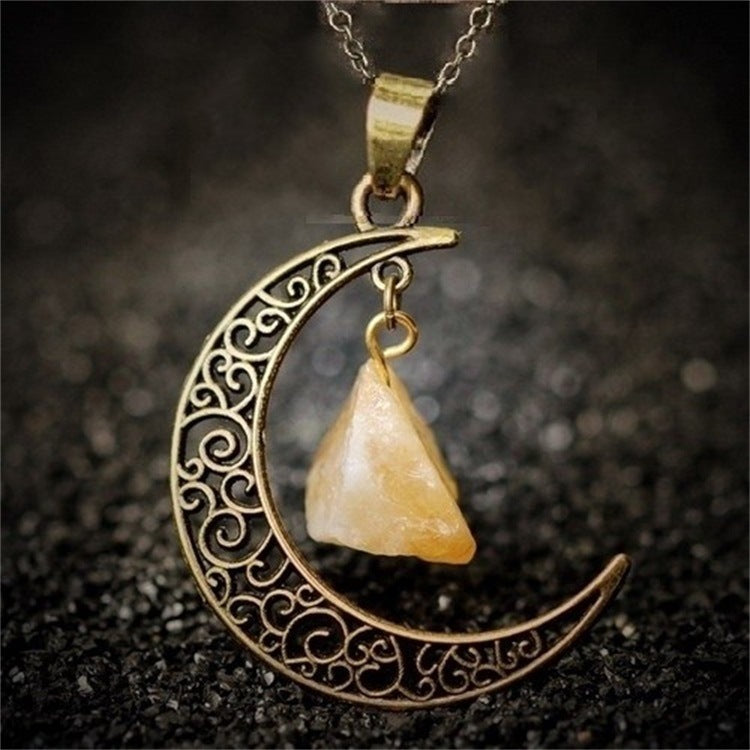 Natural Stone Crystal Necklace Vintage 74948aa8 99a6 48d6 984d 3bbae005bfd1
