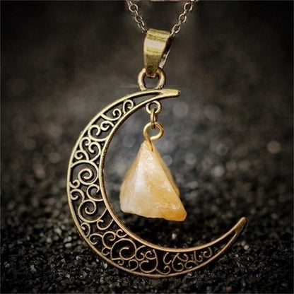 Natural Stone Crystal Necklace Vintage 74948aa8 99a6 48d6 984d 3bbae005bfd1