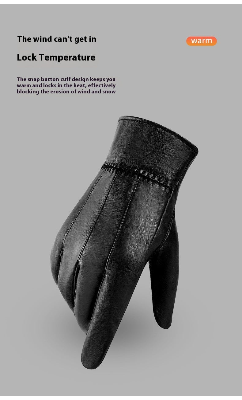 Genuine Leather Gloves For Men Women Fleece Lined Padded Warm Keeping Sheepskin Gloves 749bccf7 348f 4a44 8e91 8ccf836e058a