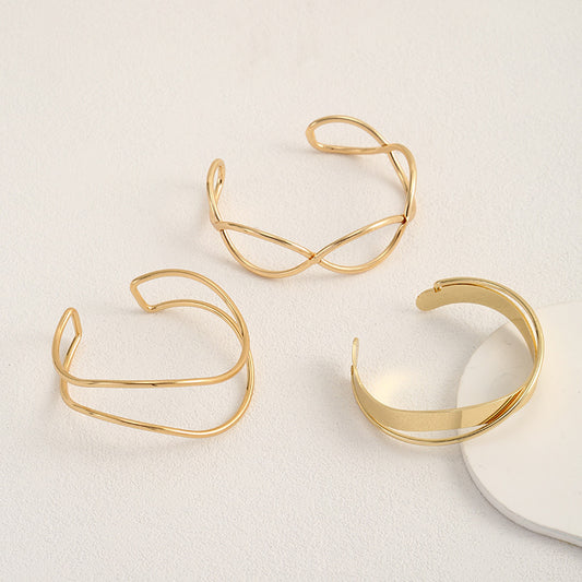 Irregular Gold Wave Bracelet Adjustable 74b02a43 3bae 40fe a55a 66c405f434f0