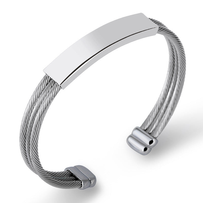 Titanium Steel Men's And Women's Couple Bracelet Wire Rope 74b6e4f5 0b78 4824 8ff1 c9566a38e6bb