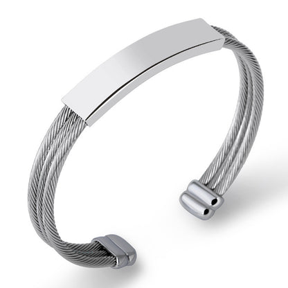 Titanium Steel Men's And Women's Couple Bracelet Wire Rope 74b6e4f5 0b78 4824 8ff1 c9566a38e6bb