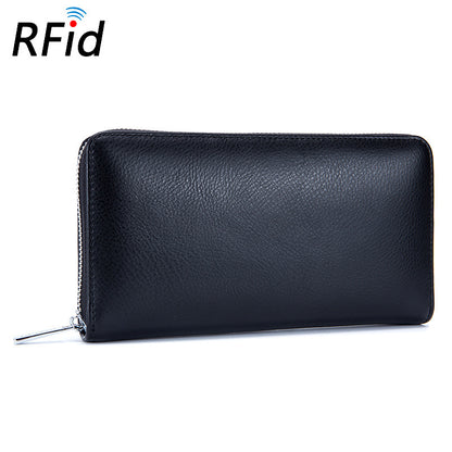 Rfid Many Departments Men Wallet Cow Genuine Leather 36 Slots Card Holder Cell Phone Pocket Male Wallets Clutch Man Long Purs