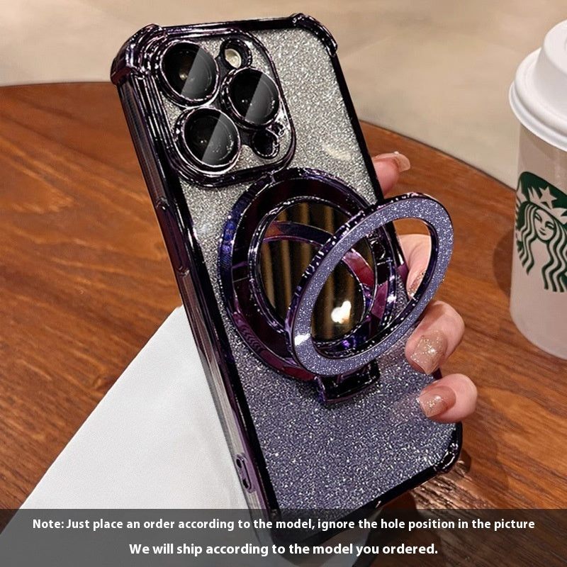 Applicable To 15 Phone Case Iphone16 Glitter Folding Bracket Protective Cover Drop-resistant 7529742a b684 4bbe bae4 b5fba61e