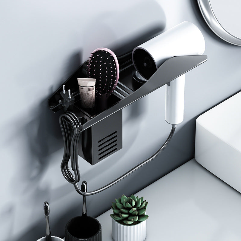 Punch-free Wall Hanging Bathroom Toilet Hair Dryer Rack Bracket 753107d3 32dd 42c5 8909 b91b34694348