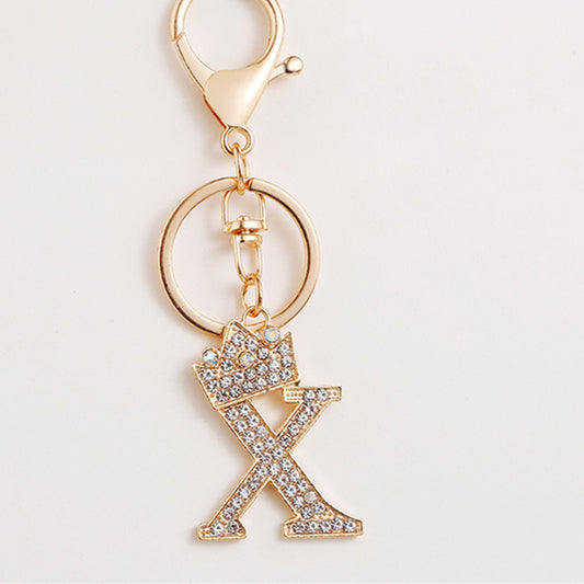 Metal Diamond-encrusted 26 English Crown Alphabet Keychain 75486236 582e 4912 bcbf 38f2ac6f4d6a