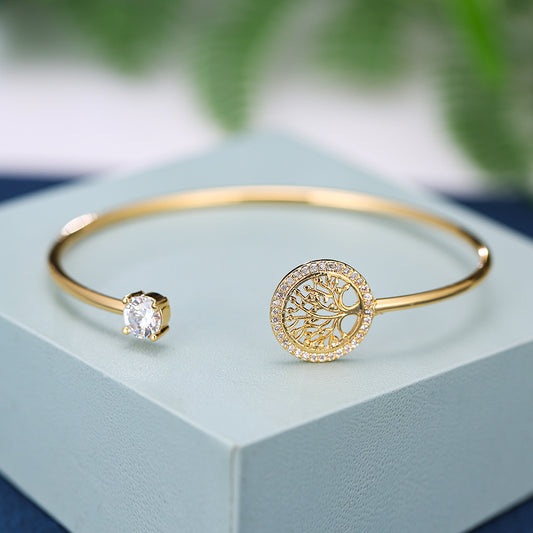 Gold Hope Tree White Diamond Bracelet Women Elegant Retro Style Jewelry 757228636132