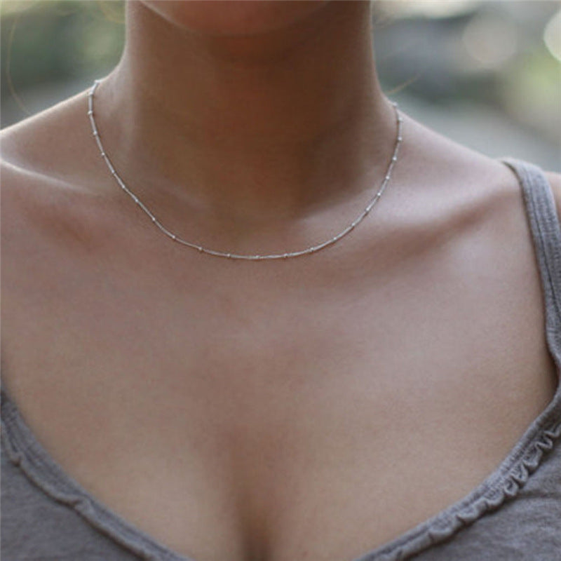 Peas chain plated simple stacked belt wild clavicle chain 757417824128