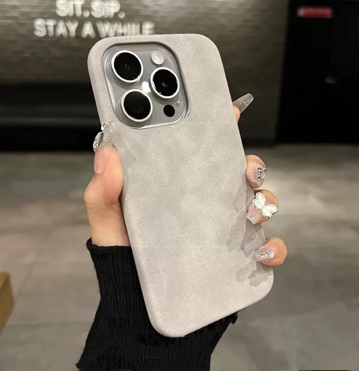 New High-grade Solid Color Suede Phone Case - 图片 7