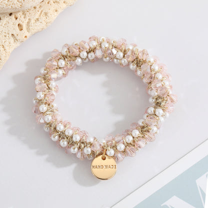 Multicolor Crystal Pearl Hair Ring Simple Girl Tieshair Bands Ins 75827fa8 54ca 4f6d b2ed e77167e54ea5