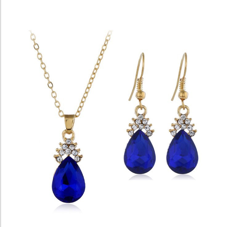 Womens Diamond Crystal Necklace  Earrings Crystal Necklace Earrings Set 758493752414