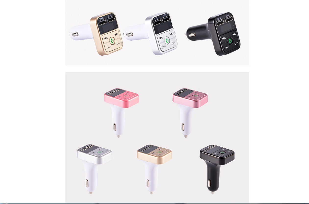 B2 car Bluetooth MP3 hands-free phone car MP3 player FM transmitter car charger receiver car charger 759748091756