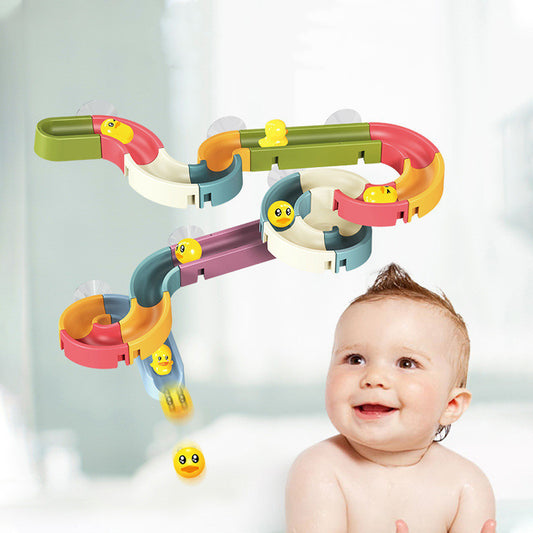 DIY Baby Bath Toys Wall Suction Cup Marble Race Run Track Bathroom Bathtub Kids Play Water Games Toy Set 759995eb dbf4 4e7c 9