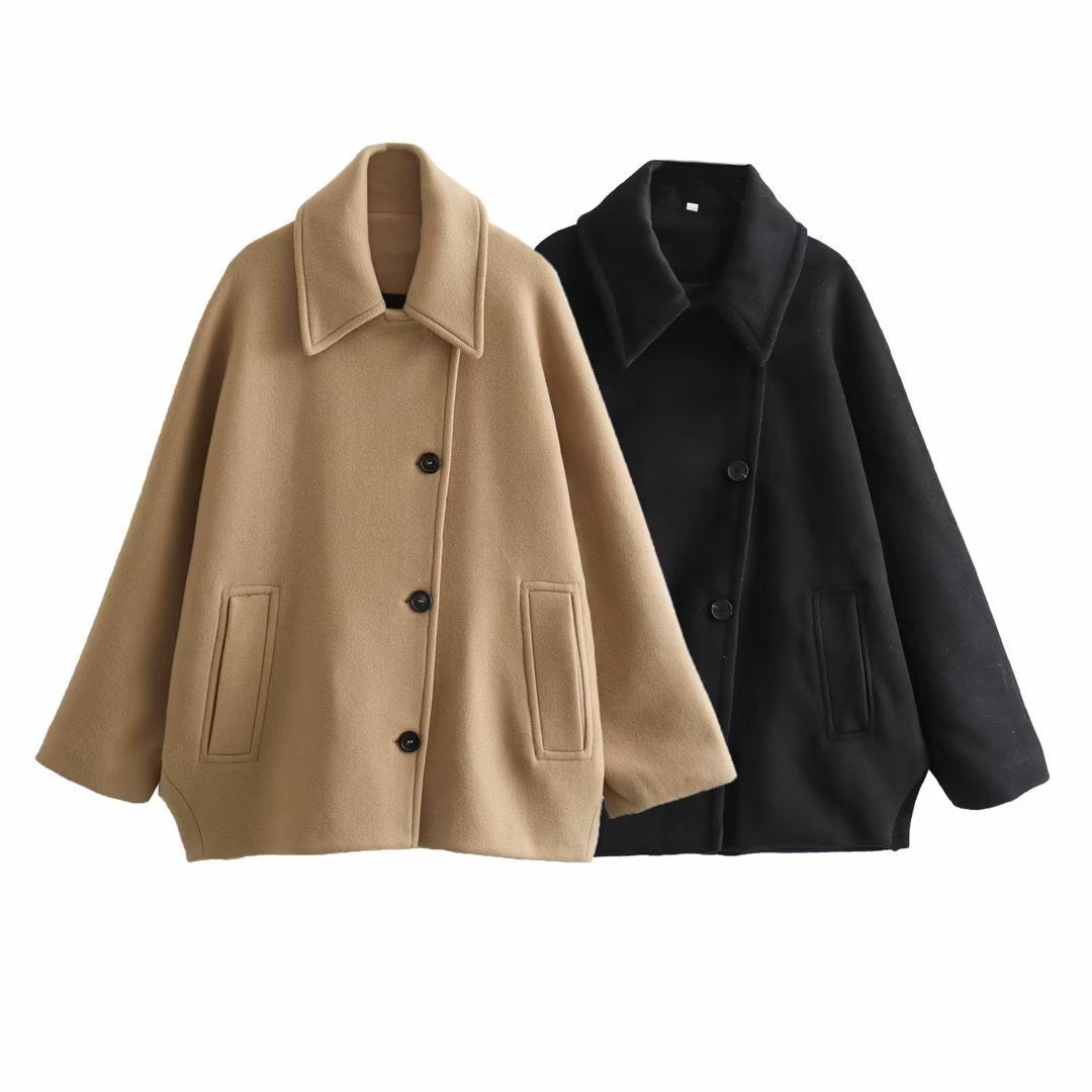 Winter Wool Blend Short Batwing Sleeve Woolen Overcoat Coat 75d2aa3d 4cb7 4a3a bef8 c0ea2e6ac0de