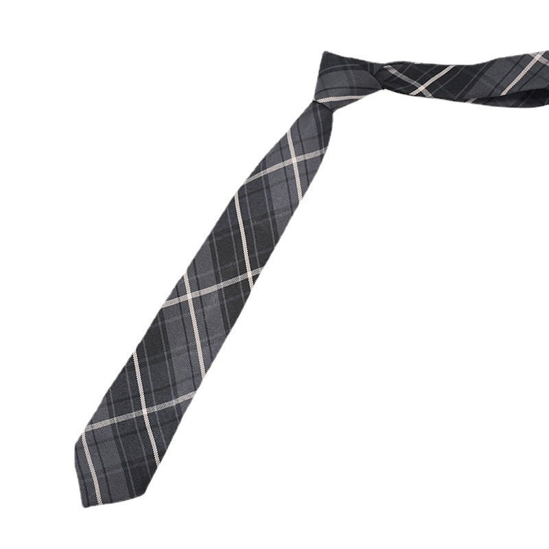 JK Tie Black Gray Plaid Striped Girl Bow 75d683f3 07f1 4dc8 b4f1 780286318f0d trans