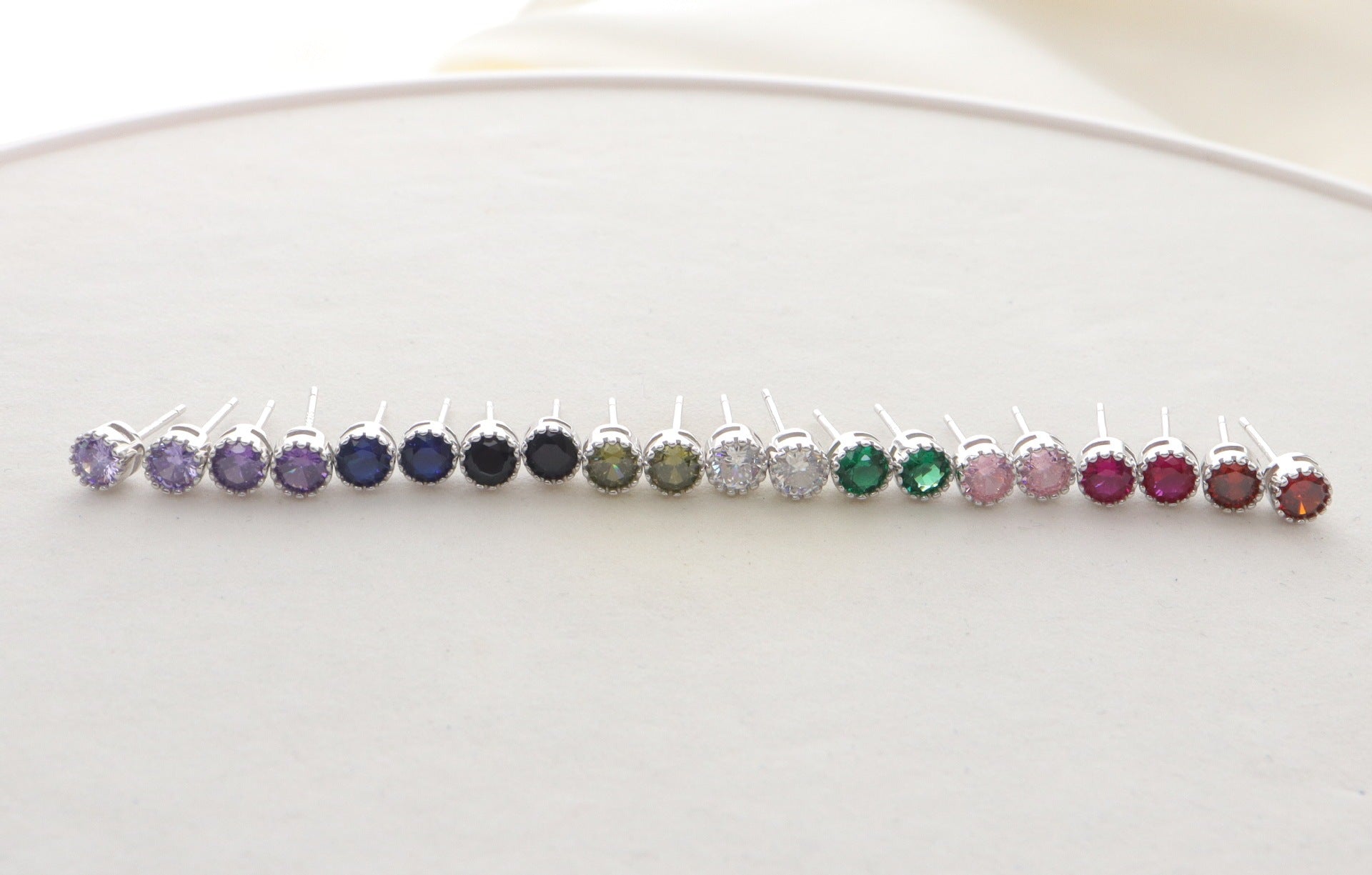 S925 Silver Multi-color Diamond Stud Earrings Single Rhinestone Earrings 75dcdfc7 107f 42da aa21 fd19be19c8a5