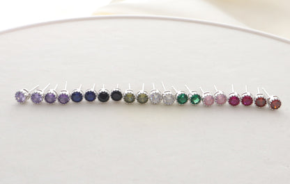 S925 Silver Multi-color Diamond Stud Earrings Single Rhinestone Earrings 75dcdfc7 107f 42da aa21 fd19be19c8a5