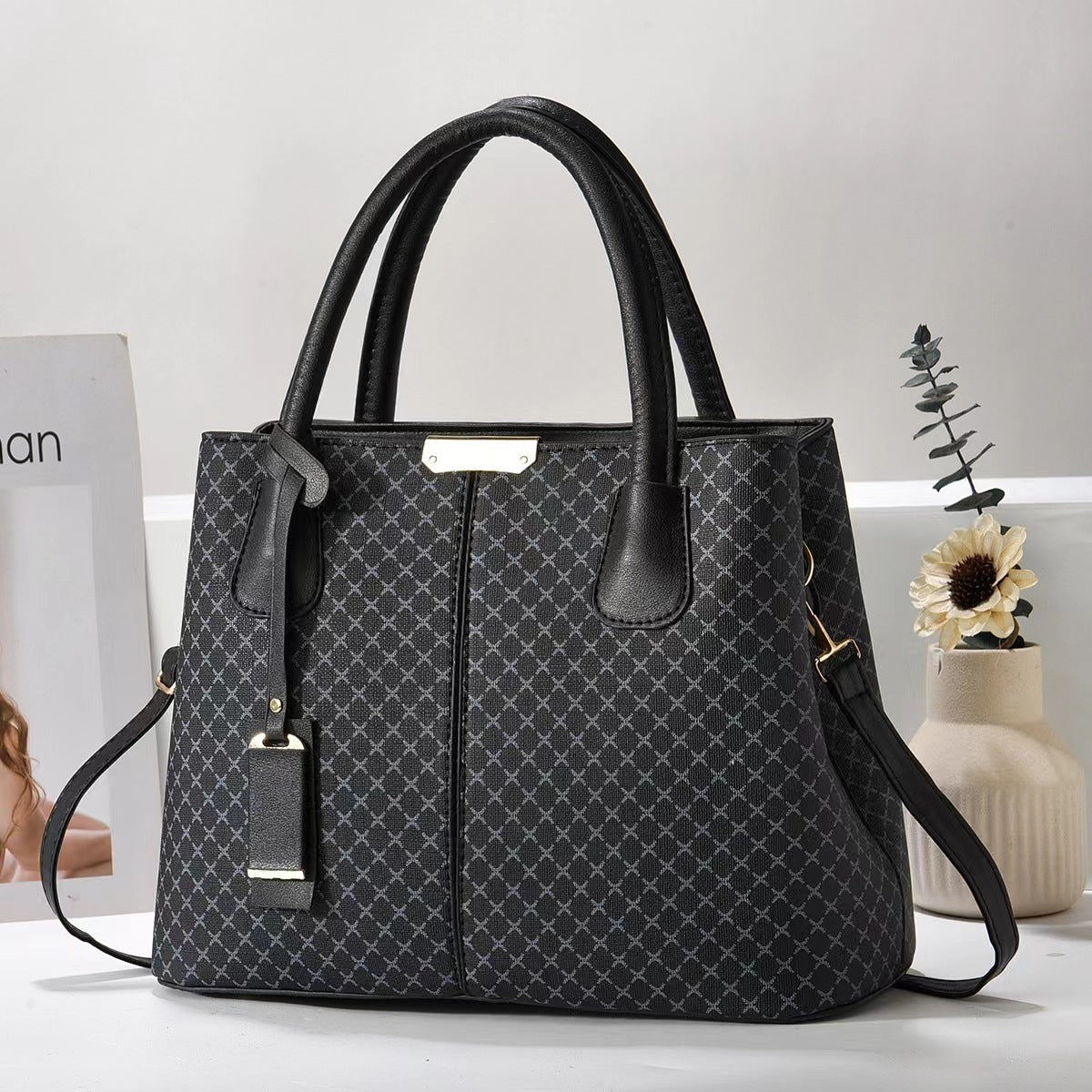New Printed Tote Portable Shoulder Crossbody Women's Bag Middle-aged Lady Mother High Sense 75ffa594 65ea 4db5 bb3d d9093f079