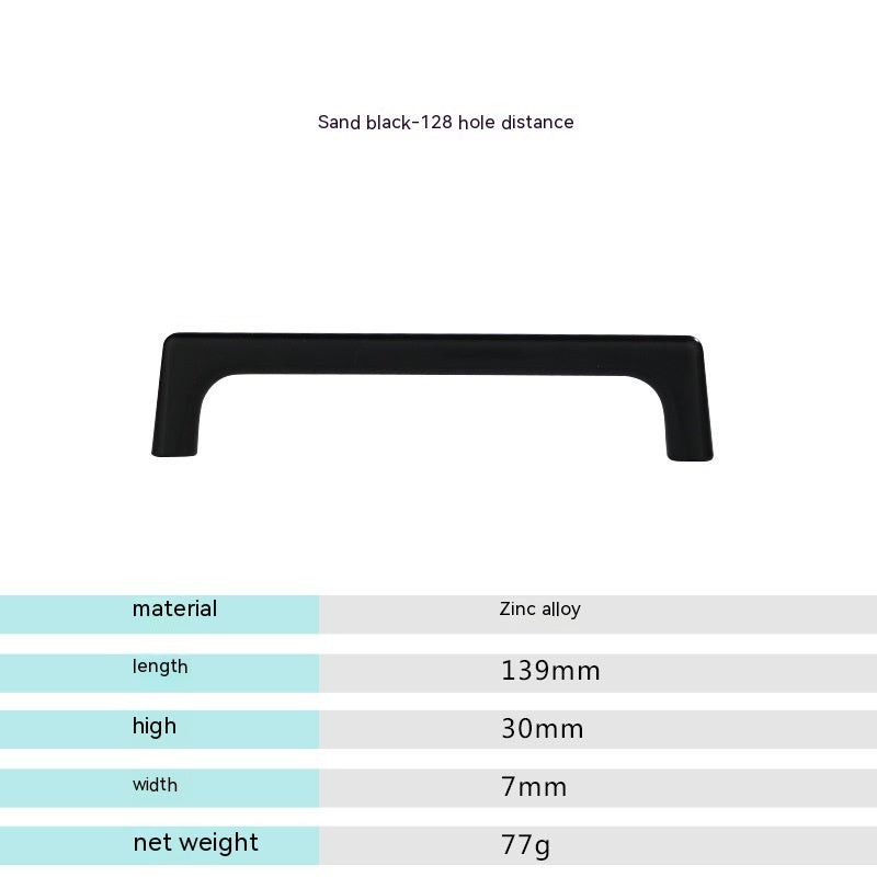 Nordic Cabinet Door Handle Modern Minimalist Black Gray Wardrobe Zinc Alloy Handle Kitchen Cabinet 76006a57 0ed8 4fa4 b279 6a