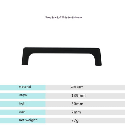 Nordic Cabinet Door Handle Modern Minimalist Black Gray Wardrobe Zinc Alloy Handle Kitchen Cabinet 76006a57 0ed8 4fa4 b279 6a