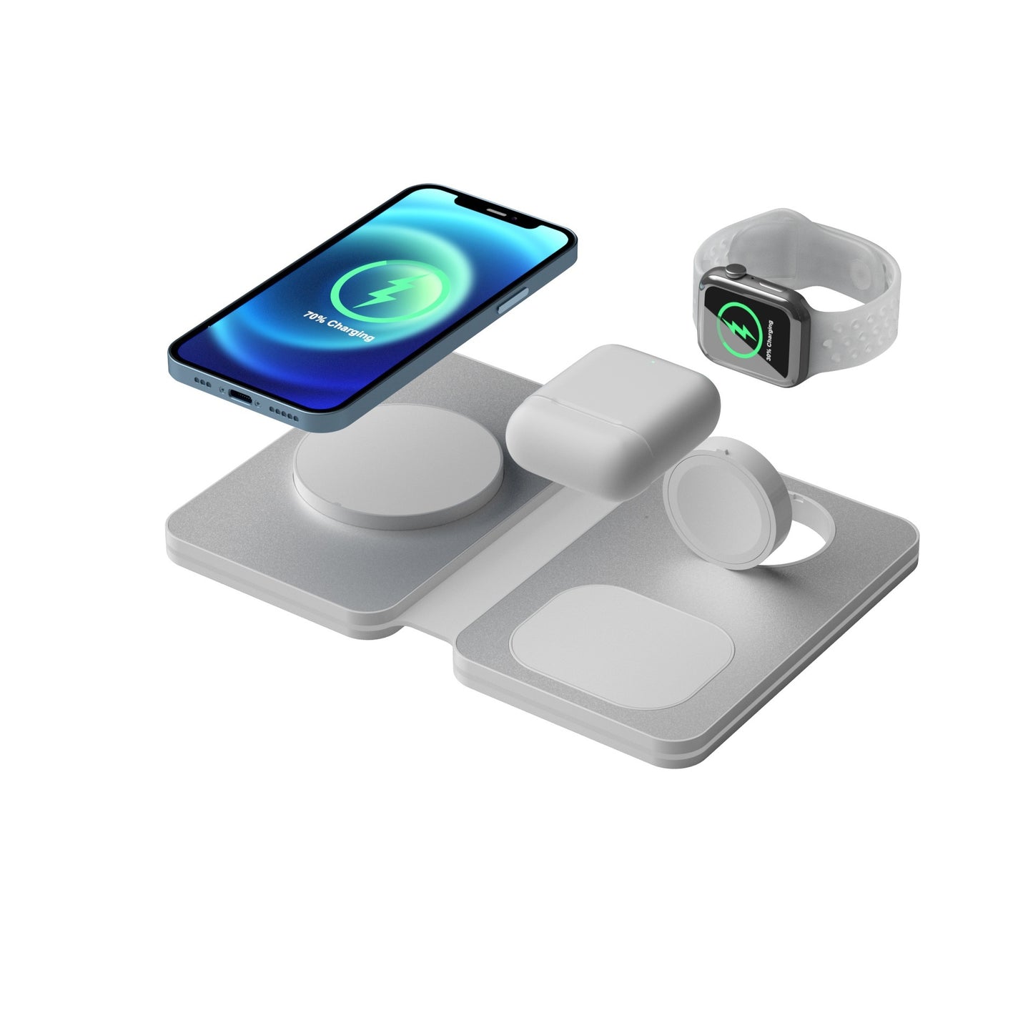 Aluminum Alloy Folding Wireless Charger Three-in-one - 图片 6