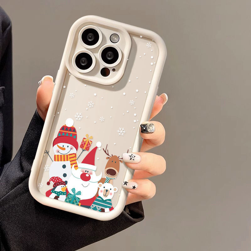 Cute Santa Claus Phone Case Frosted Advanced Christmas Pattern Case For Phone Shockproof Soft Silicone Phone Cover 76053360 5