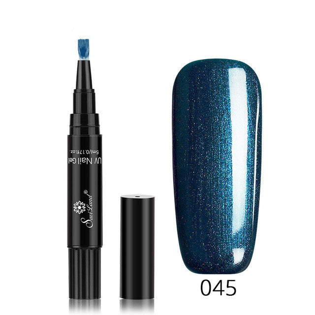 3 In 1 Gel Nail Varnish Pen Glitter One Step Nail Art Gel Polish Hybrid - HD Wireless Product #45